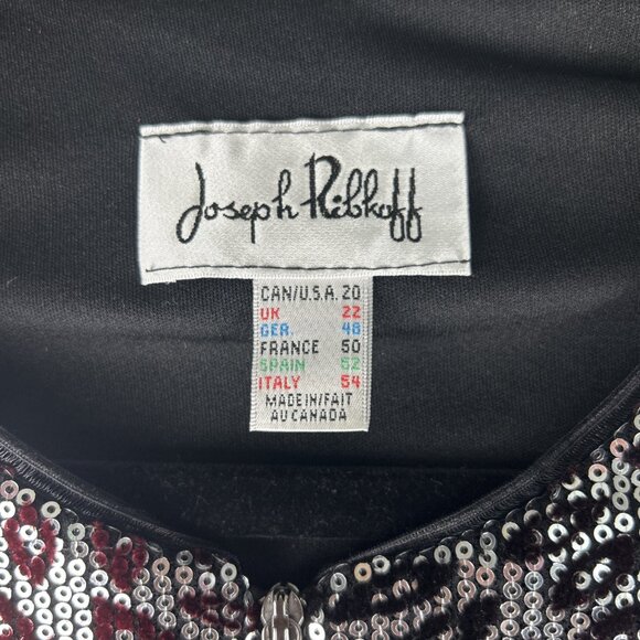 Joseph Ribkoff Jacket Sequin Zip Up Women’s Size 20 Floral Abstract Velvet - Picture 3 of 9